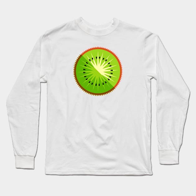 Kiwi Fruit Slice Long Sleeve T-Shirt by THP Creative